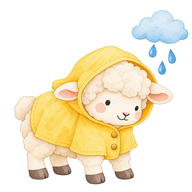 雨の日を伝える羊