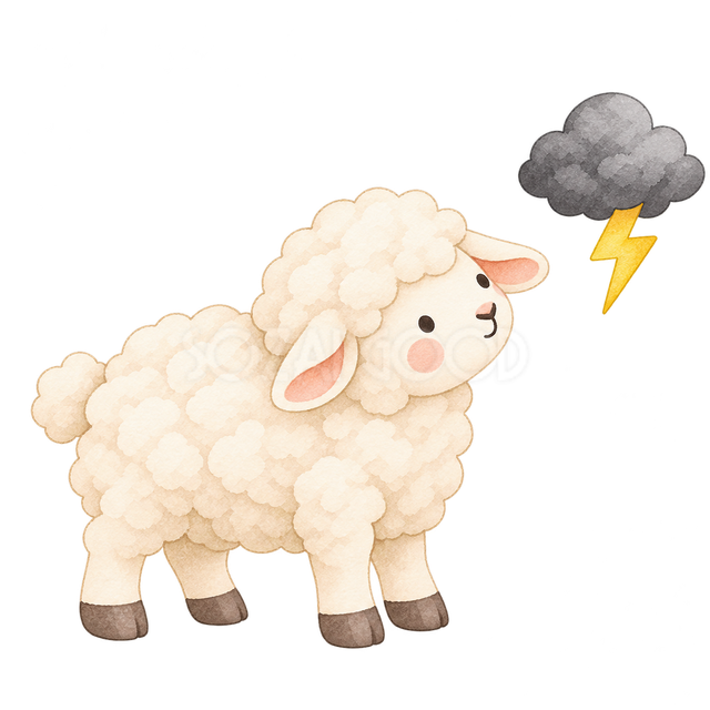雷の日を伝える羊