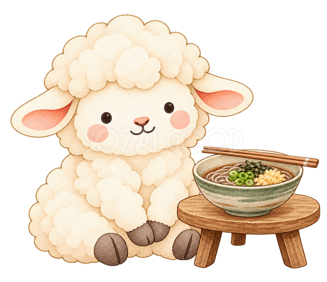 大みそかの年越しそばと羊