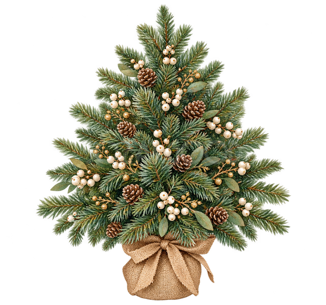 白い木の実のクリスマスツリー