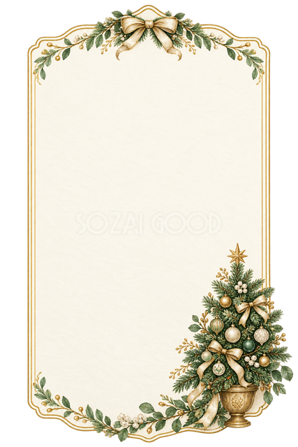 小さなツリーのクリスマスメニュー枠