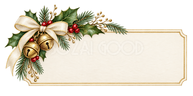 金のベルのクリスマス席札
