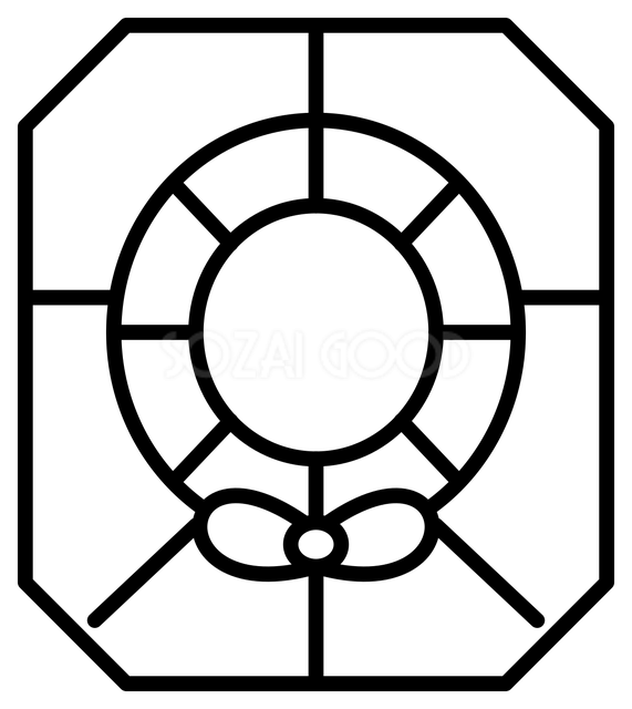 リボンを結んだリース