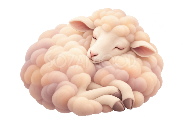 エアブラシで描いた眠る羊