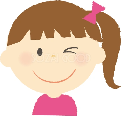 ウインクする女の子のイラスト