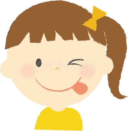 舌を出す女の子のイラスト