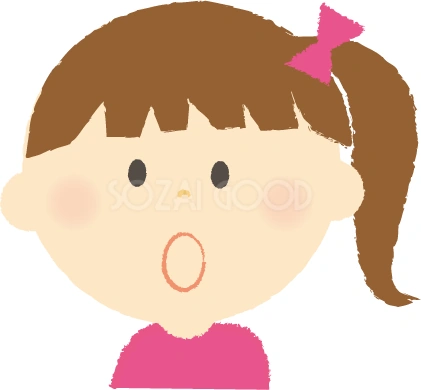 驚く女の子のイラスト