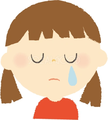 涙を流す女の子のイラスト