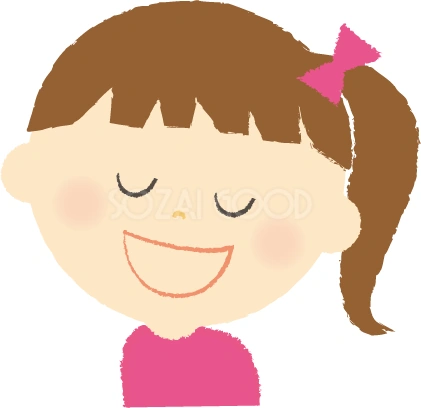 大笑いする女の子のイラスト
