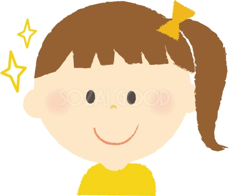 目を輝かせる女の子のイラスト