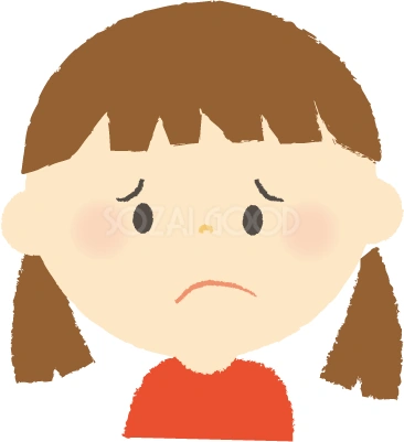 困る女の子のイラスト