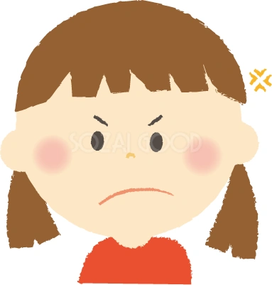 怒る女の子のイラスト