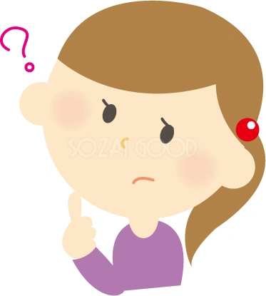 考える女性のイラスト