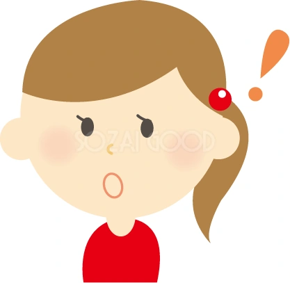 驚く女性のイラスト