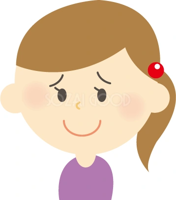 困りながら笑う女性のイラスト