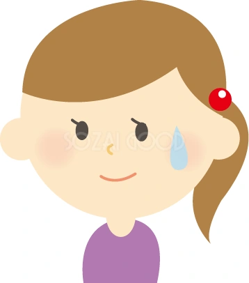 涙ぐむ女性のイラスト