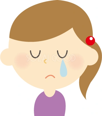 落ち込んで泣く女性のイラスト