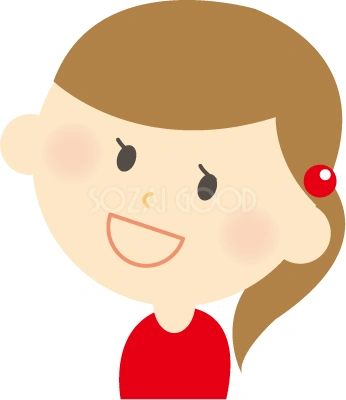 口を開けて笑う女性のイラスト