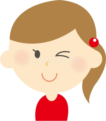 ウインクする女性のイラスト