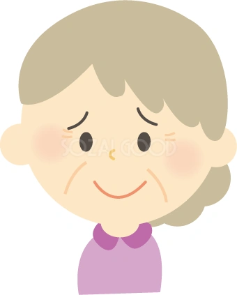 困りながら笑うおばあちゃんのイラスト