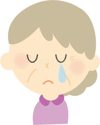 泣くおばあちゃんのイラスト