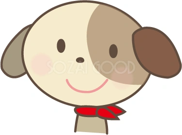 微笑む犬のイラスト