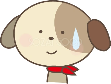 汗をかく犬のイラスト
