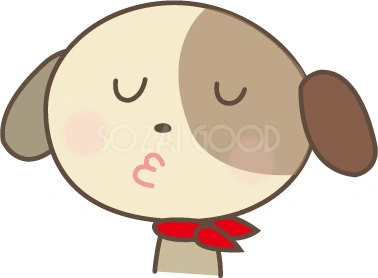 口笛を吹く犬のイラスト