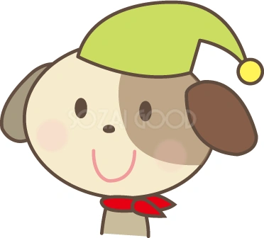 帽子をかぶる犬のイラスト