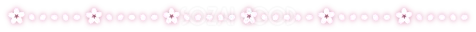 ピンクの小花と丸い点をつないだ可愛いライン（背景透過PNG）