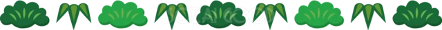 松と竹を交互に並べた緑のお正月ライン（背景透過PNG）