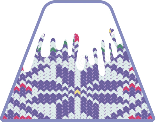 紫の編み目模様の富士山のイラスト