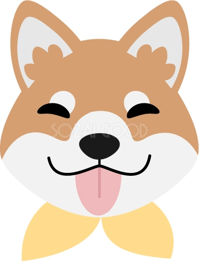 舌を出して笑う柴犬のイラスト