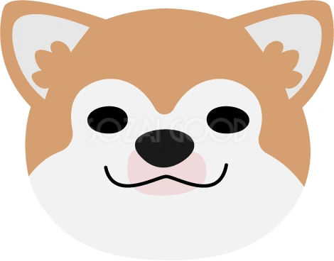 微笑む柴犬のイラスト