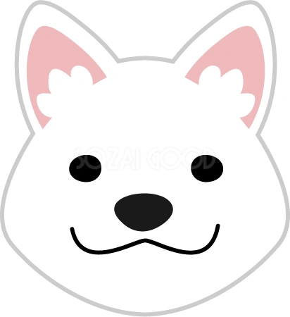 微笑む白柴のイラスト