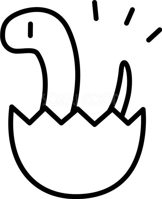 卵から顔を出す白蛇のイラスト