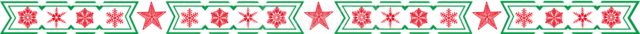 雪の結晶とヒイラギをリボン模様に並べたクリスマスライン（背景透過PNG）