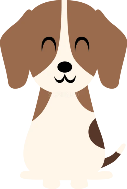 笑顔でお座りするかわいいセントバーナード（背景透過PNG）