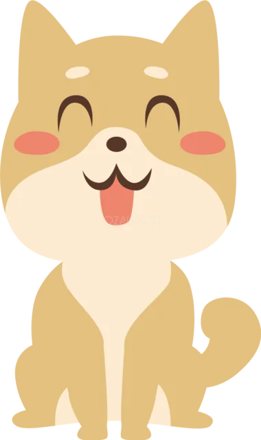 巻きしっぽと笑顔がかわいい柴犬（背景透過PNG）