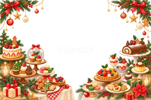 ホットドリンク屋台のクリスマスメッセージカード