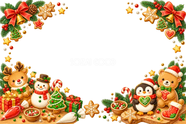 ジンジャーブレッド村のクリスマスメッセージカード