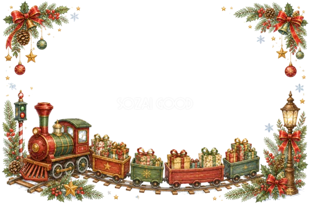 おもちゃ作りの小人クリスマスメッセージカード