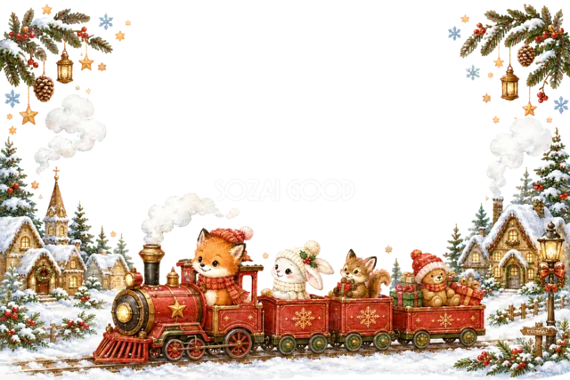 雪のクリスマスマーケットのクリスマスメッセージカード