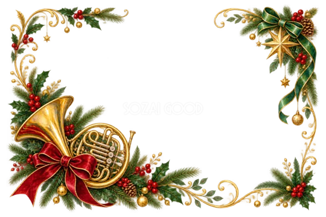 赤いリボンのクリスマスツリーのクリスマスメッセージカード
