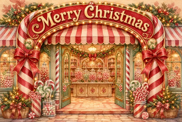 ヴィンテージオーナメントの宝箱のクリスマスメッセージカード