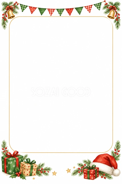 クリスマス会のお知らせフレーム｜無料イラスト素材