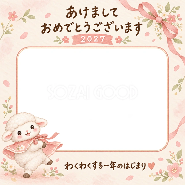 桃色のケープを着た羊が、くるりと楽しそうに動いています