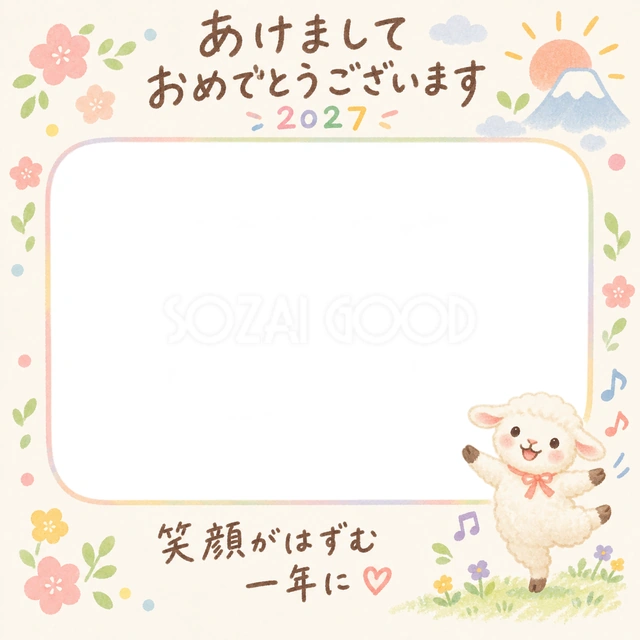 羊が片足を上げて、楽しそうに踊っています