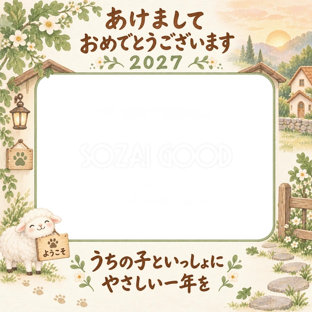 2027年・未年のペット写真年賀状