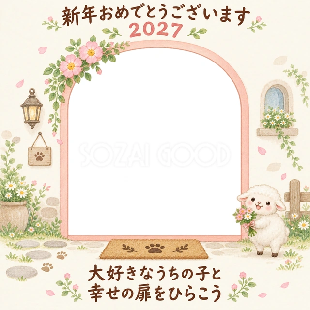 2027年・未年のペット写真年賀状